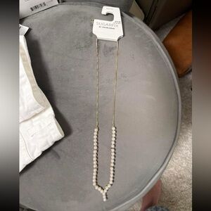 Sugarfix Gold and White Beaded Necklace